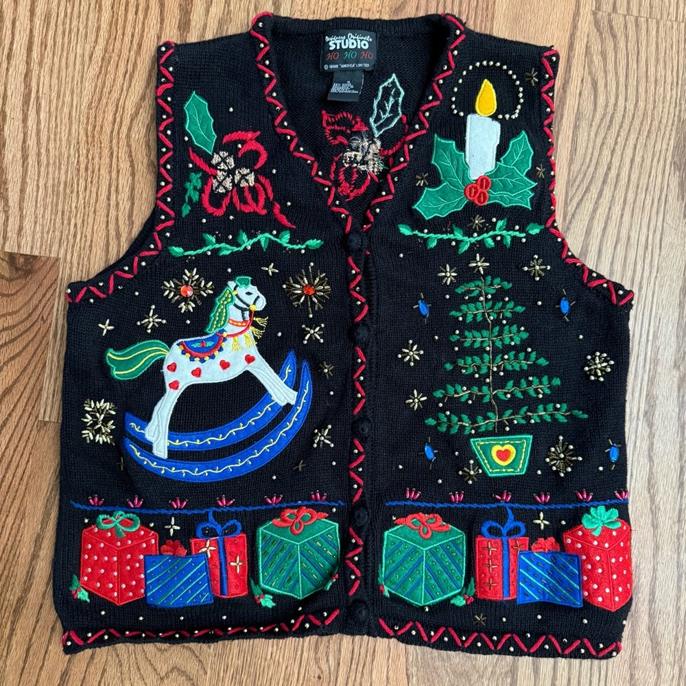 Vintage ugly Christmas sweater vest